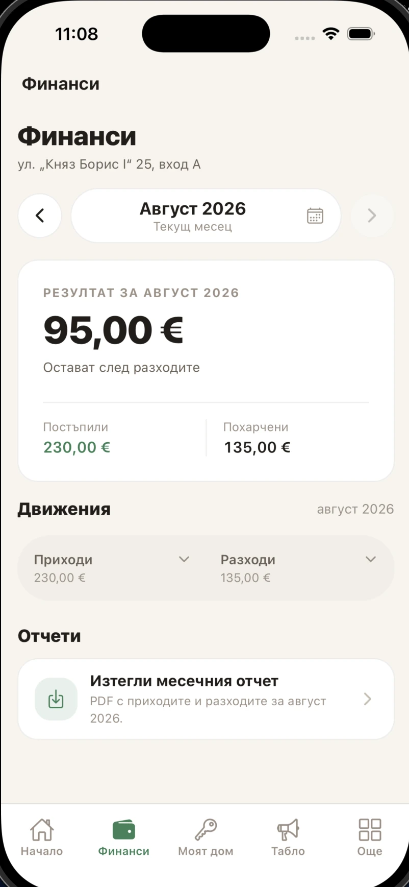 Финанси на входа